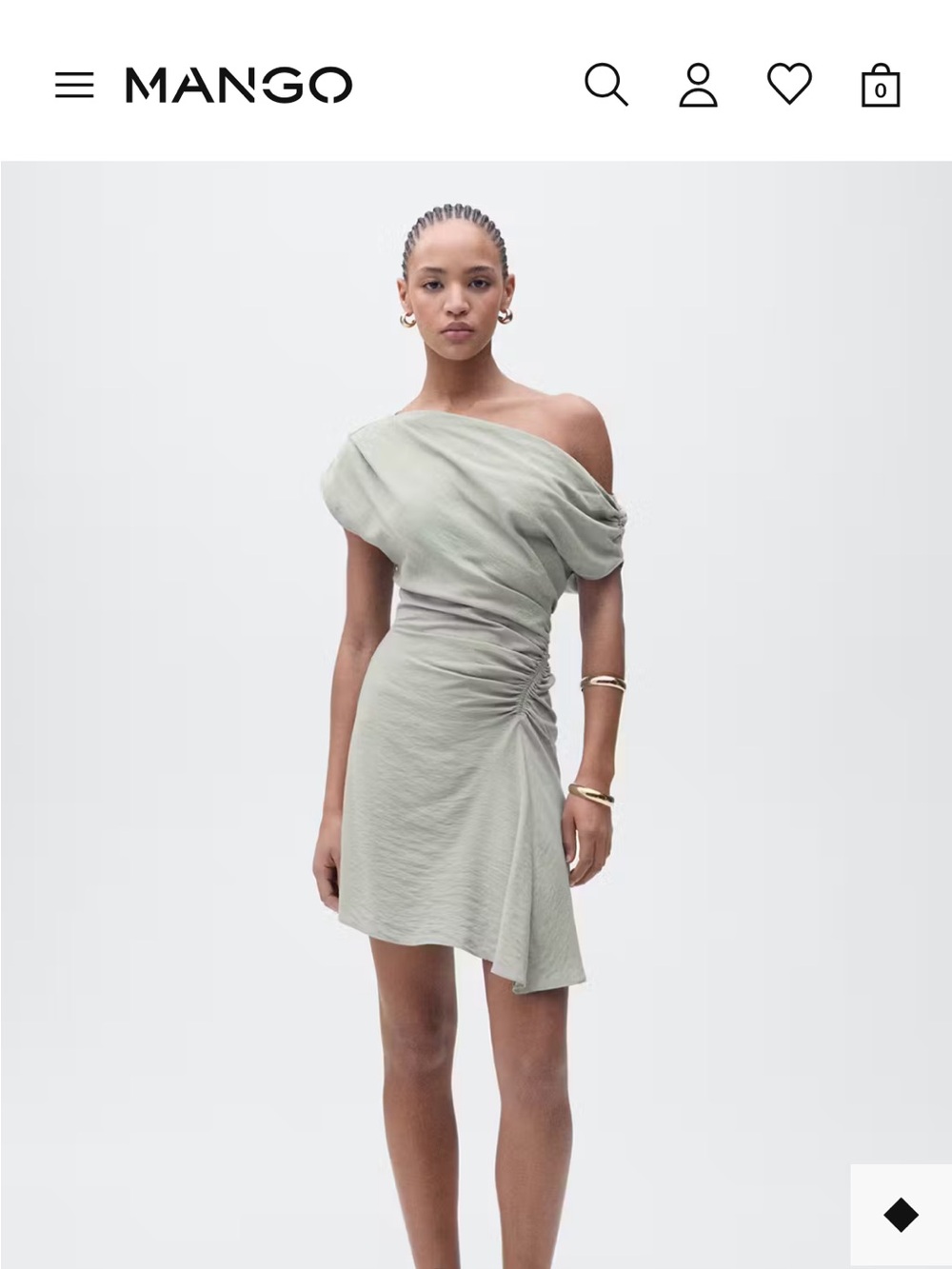MANGO Assymetrical Draped Short Dress
